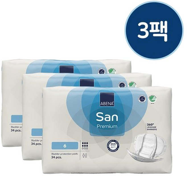 아베나 케어 속기저귀, 대형, 34매입, 3개