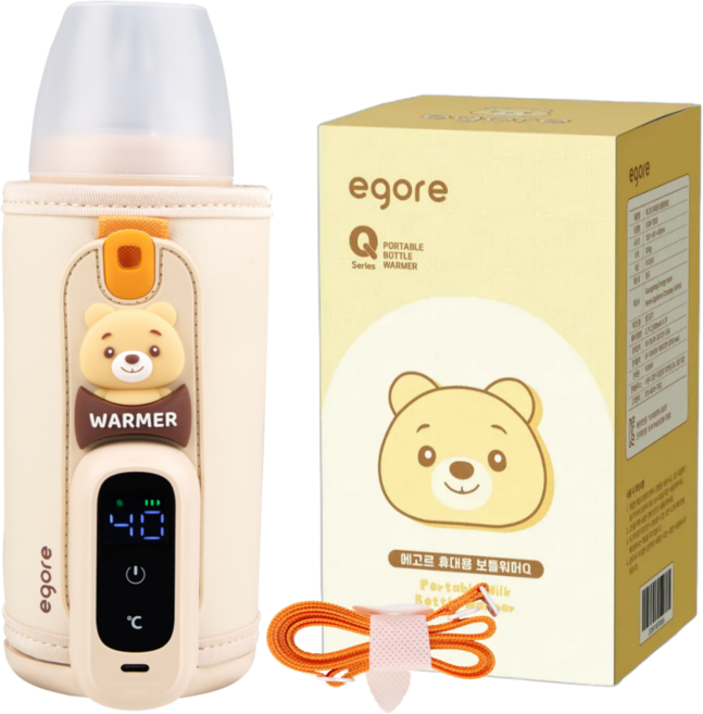 에고르 휴대용 젖병 보틀 워머, 1개, 베이지
