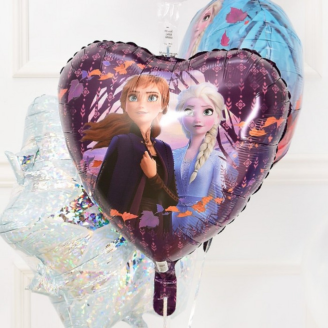 제이벌룬 겨울왕국 캐릭터 은박풍선, 하트 18인치 프로즌2 안나와엘사