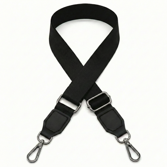 라라피엘 단색 웨빙 스트랩 패턴 블랙 가방끈
