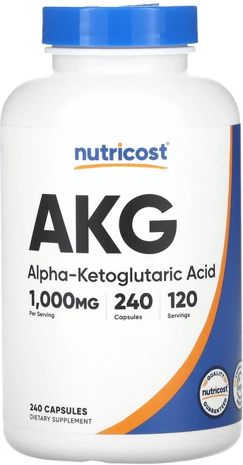 Nutricost AKG(알파-케토글루타르산) 1 000mg 캡슐 240정(캡슐 1정당 500mg), 상품, 1세트, 240정 - 쿠팡
