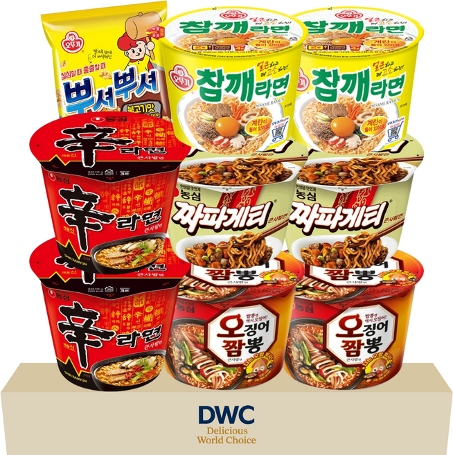 농심 오뚜기 컵라면세트 혼합세트 5종 총 9개 신라면 큰사발 짜파게티 오징어짬뽕 참깨라면 용기 뿌셔뿌셔 불고기맛 야식 자취 캠핑 대용량