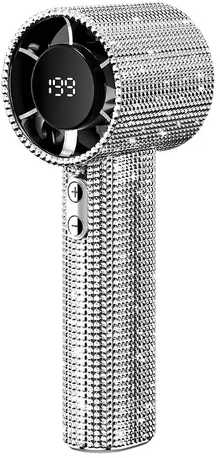 2025 여름 신제품 다이아몬드 핸드헬드 소형 선풍기 199단계 디스플레이 휴대용 야외 창의적 디지털 반짝이, 02 A, 01 CN