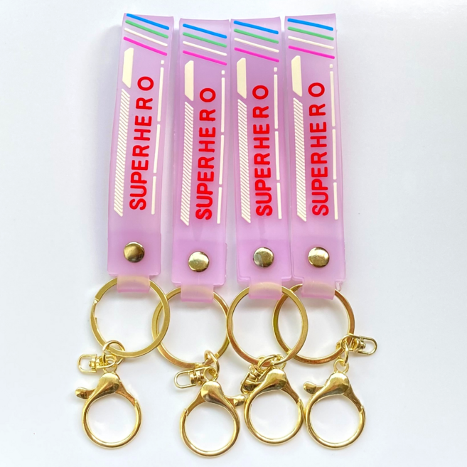 키링 열쇠고리 차키 손잡이 줄 diy 실리콘 스트랩, C 퍼플, 4개