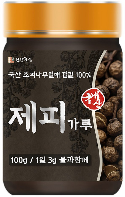 건강중심 국산 제피가루 초피나무 열매껍질, 1개, 100g
