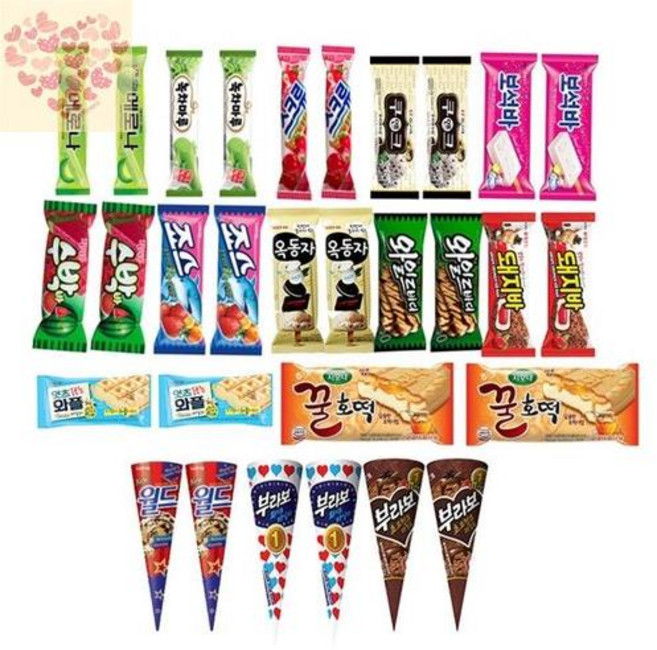 아이스크림 메로나 녹차마루 수박바 보석바 등 모음 기획전, set B, 1개, 80ml