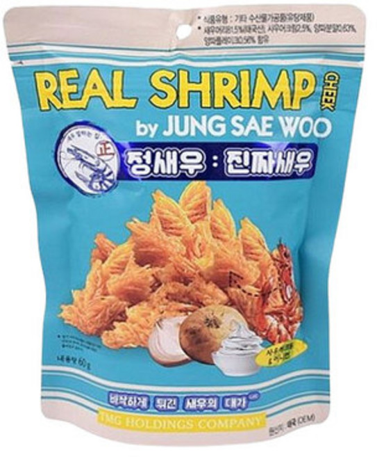 [정새우] 사우어크림 앤 어니언 진짜새우 60g, 1개