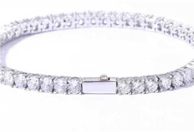 모이사나이트 테니스 팔찌 클래식 다이아몬드 상품, 1개, 실버 3mm 15cm