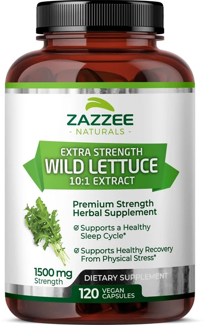 재지 야생 상추 추출물 1500mg 엑스트라 스트렝스 Zazzee Wild Lettuce, 2개, 120정 - 쿠팡