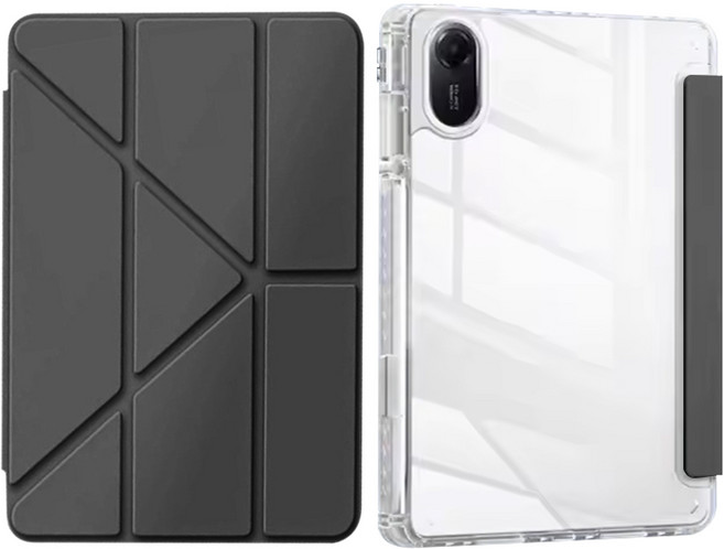 스냅케이스 레드미 패드2 호환 투명 Y형 스마트 케이스, 블랙, 1개