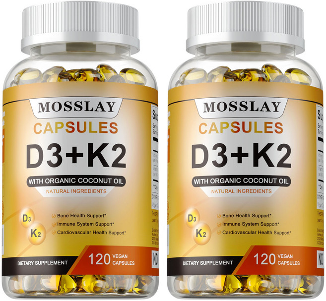 MOSSLAY D3+K2 CAPSULES 有機椰子油 骨骼健康 免疫系統支持 心血管健康 支持, 240g, 1個