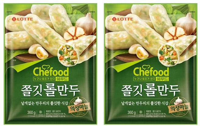 쉐푸드 만두/교자 쫄깃롤만두 360g 2개