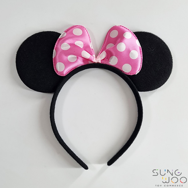 미키마우스머리띠 놀이공원 응원 동물 생일 머리띠, 핑크