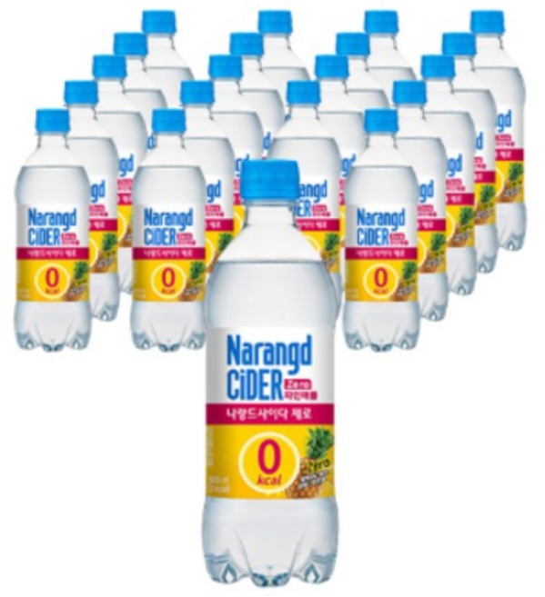 나랑드사이다 제로 파인애플 500ml 20페트 업소용, 20개