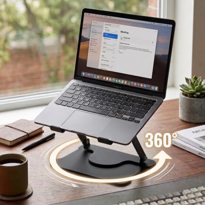 비룸 높이 방향 조절 노트북 거치대, 1개, 블랙