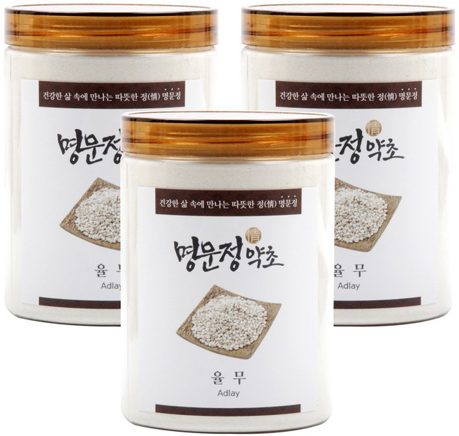 명문정약초 율무 분말 의이인 생율무 가루 국산, 350g, 3개