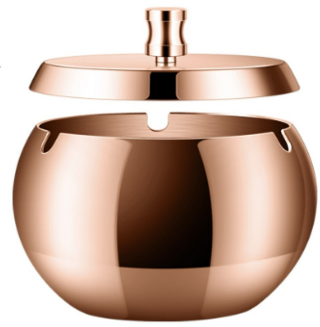 비오엠 냄새차단 스테인리스 재떨이 대형, 1개, 로즈골드