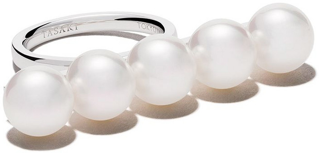 타사키 컬렉셔 라인 밸런스 시그니처 18K 화이트 골드 링