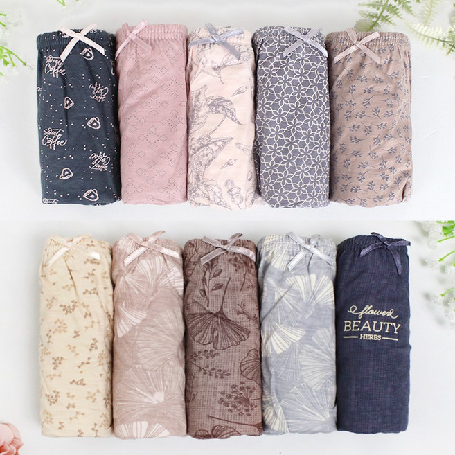 제이지몰 순면 100% 여성 맥시 팬티 10매 아줌마 할머니 꽃무늬 팬티