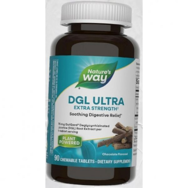 네이처로스 웨이 DGL 울트라 - 감초 뿌리 추출물 소화 도움 굿가드 포함 비건 Natures Way