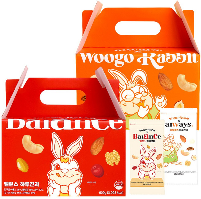 우고래빗 하루견과 올웨이즈 밸런스 세트구성 60봉(30봉+30봉), 60개, 20g