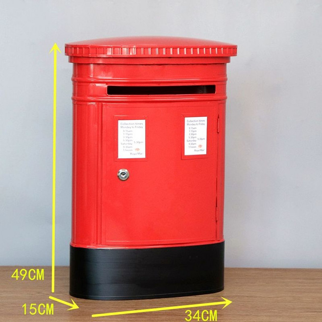 스탠드우편함 디자인 우체통 철제 전원주택 펜션 레트로 복고풍 소품 장식용 편지함 사서함, 1개, 크라운이없는1836레드