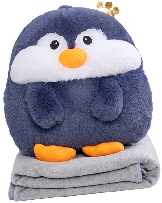 부드러운 플러시 동물 패턴 베개 담요 콤보 경량 세탁기 세탁 가능