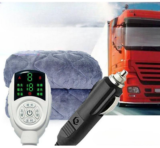 자동차 전기 담요 12V 24V 대형 트럭 차량 차박 이불 겨울 난방 패드 화물차 온열, 1개, 10 24V 1.7m x 0.8m 110W