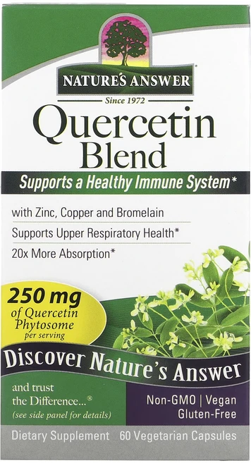 Nature's Answer 퀘르세틴 혼합물 250mg 베지 캡슐 60정, NaturesAnswer퀘르세틴혼합물250mg베지캡슐6, 1개 - 쿠팡