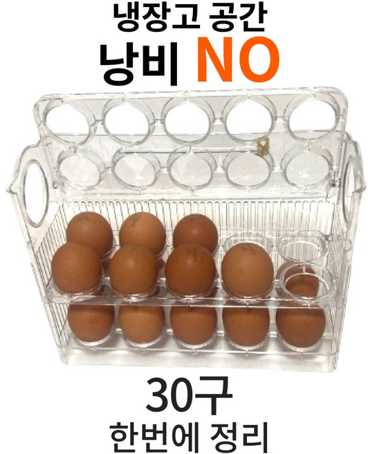 범용상사 자동오픈 계란트레이 냉장고 계란정리함 에그 자동 플립 계란 보관함, 투명, 1개