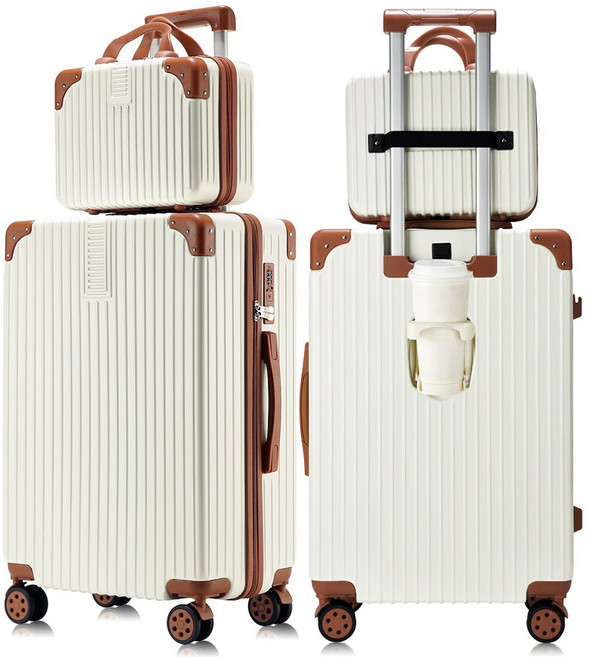 3년AS 다용도 기내용 캐리어 20인치 24인치 28인치 USB 충전포트 360도 회전바퀴 경량 여행용가방 2종 세트