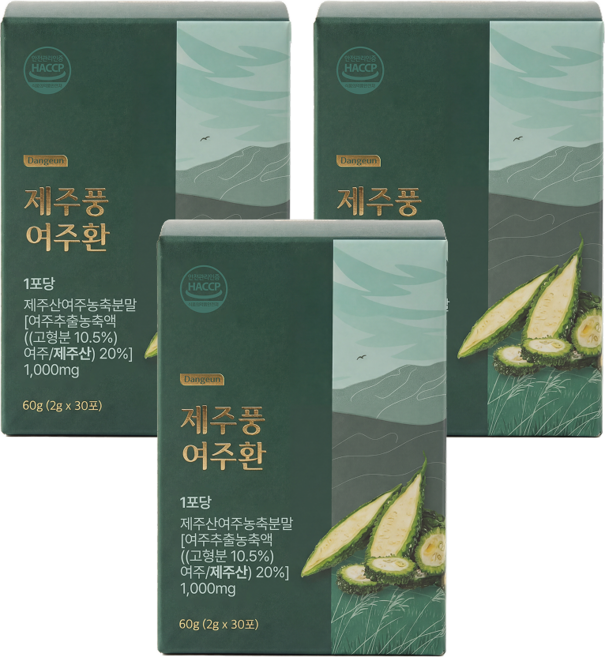 제주풍 여주환 유기농 저온건조 환 패키지 개별 포장, 60g, 3박스