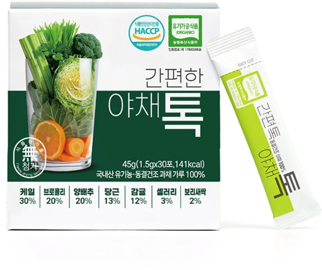 산마을 간편톡 야채톡 30p, 45g, 1개 - 쿠팡