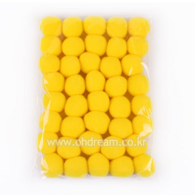 솜방울 폼폼이 털방울, 1봉, 뿅뿅이 50mm 노랑 25입