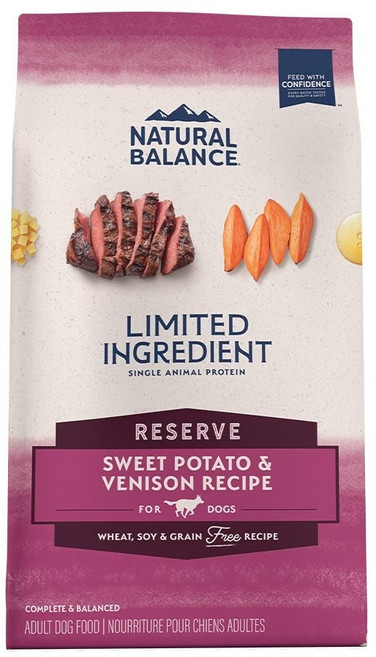NB Natural Balance 無穀地瓜鹿肉成犬狗狗飼料 22LB, 1個