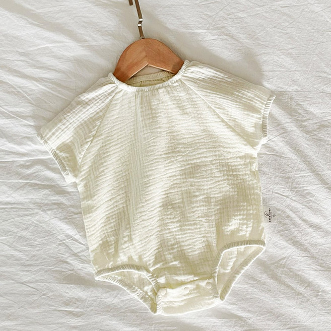 베베코지 아기 신생아 반팔 바디수트 거즈