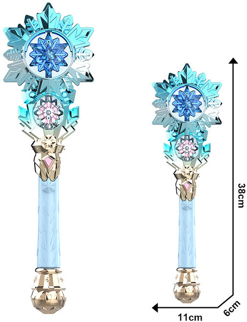 水晶音樂魔法杖 櫻花粉 USB充電版 禮盒裝, 充電電池版 9977藍色 冰雪噴霧魔法棒, 1個