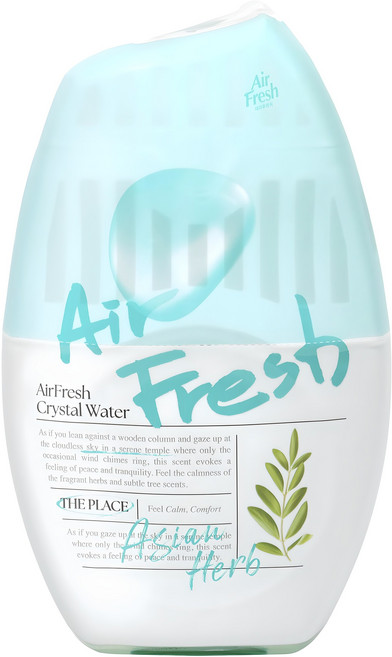 에어후레쉬 크리스탈워터 실내용 대용량 방향제 아시안 허브향, 400ml, 1개, 아시안허브향