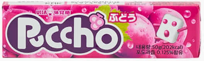 푸쵸 스틱 캔디 그레이프, 50g, 2개