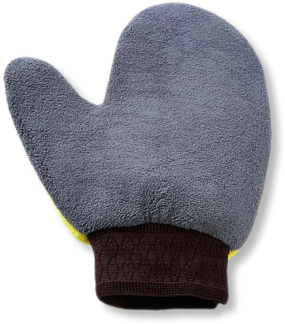 미소라인퍼니처 셀프 세차 미트 장갑 스펀지 워쉬 타월 브러쉬 용품, 옐로우+그레이 투톤, 2개