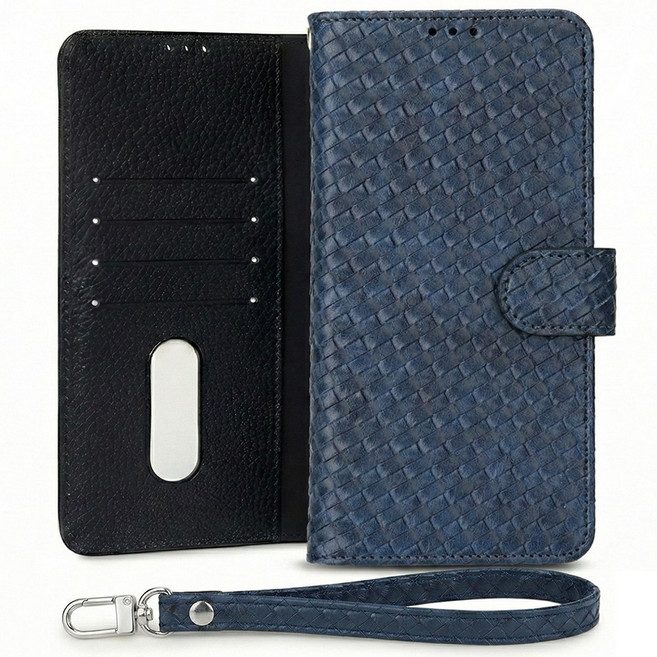 폰누리 보니 스트랩 위빙패턴 가죽지갑형 다이어리케이스