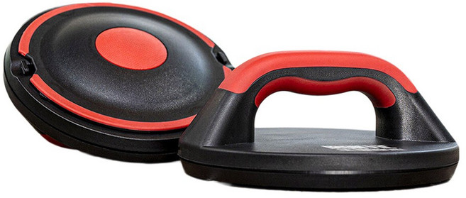 아이언빅 팽이 푸쉬업바, IRVCA00014, 블랙 + 레드