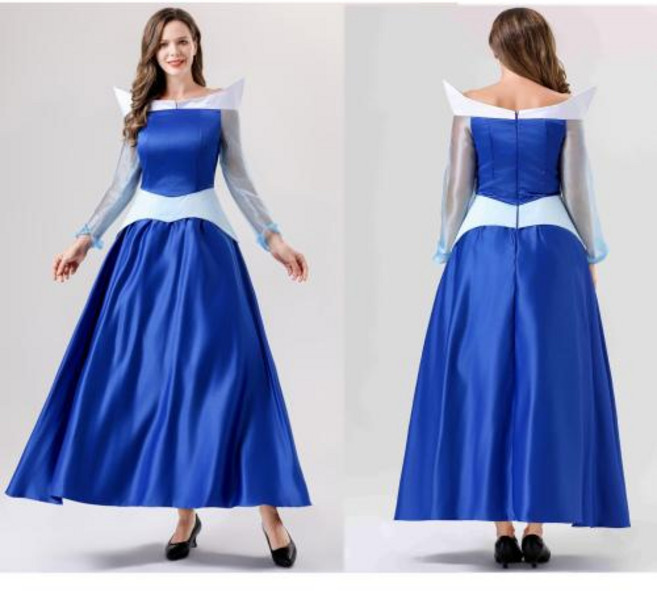 의상 여성용 멋진 성인 공주 백설 공주 옐로우 벨라 신데렐라 엘사 안나 라푼젤 잠자는 숲속의 아름다움 코스프레 할로윈 드레스, 13)-086