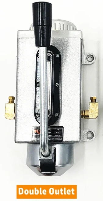 Y-6 수동 윤활 펌프 - 알루미늄 합금 CNC 350CC 단일/이중 4mm 및 6mm 출구, 02 Thread 6mm, 01 중국, 02 Double Outlet, 1