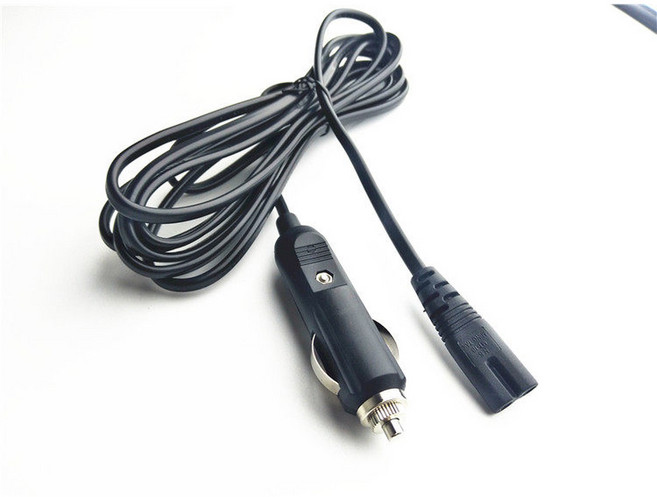 차량용 12V 24V 전원 코드 변환기 8자 회전 케이블 세차기 및 전기 도시락용, 블랙 더블 라운드 실속 2 8m 내외