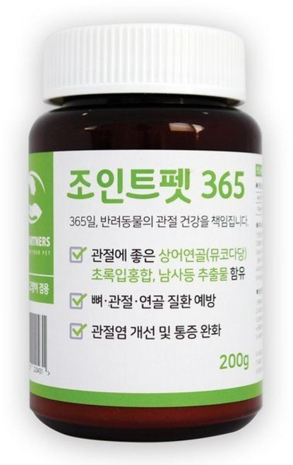 초록입홍합 상어연골 함유 강아지 고양이 관절 연골 슬개골 영양제 조인트펫 200g, 초록입홍합 상어연골 함유 강아지 고양이 관절 연골 슬개, 1개