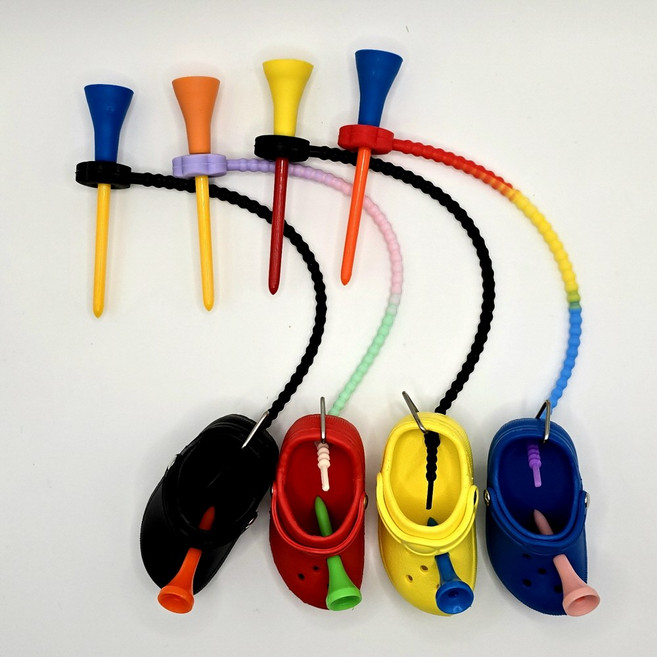 4 in 1 글리츠 분실방지용 골프티홀더 클로그 4종 1세트 티샷 드라이버 골프티 티걸이 티꽂이 티꽃이 - 캐릭터 랜덤 4종, 1개