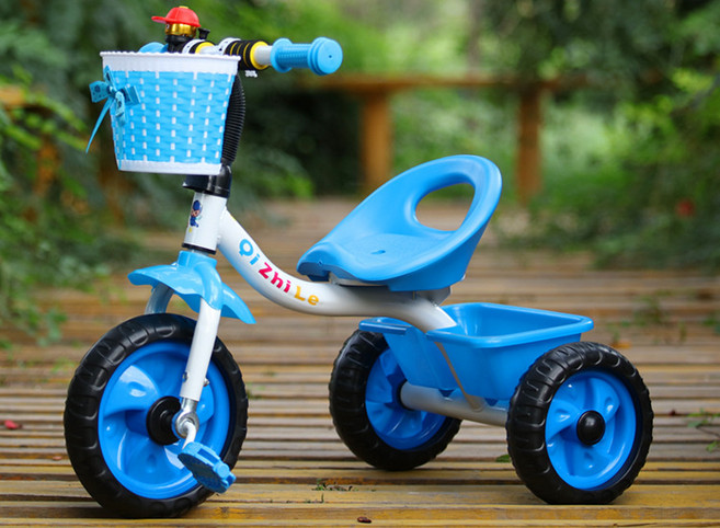 DIU 新款兒童三輪車腳踏車遛娃車小孩自行車寶寶手推車2-5歲 嬰兒童車, 1個, 經典藍:如圖