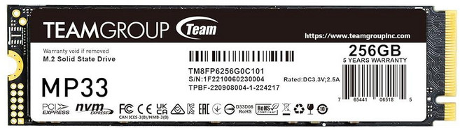 TEAMGROUP MP33 256GB SLC 캐시 3D NAND TLC NVMe 1.3 PCIe Gen3x4 M.2 2280 인터널 솔리드 스테이트 드라이브 SSD 읽기/쓰기