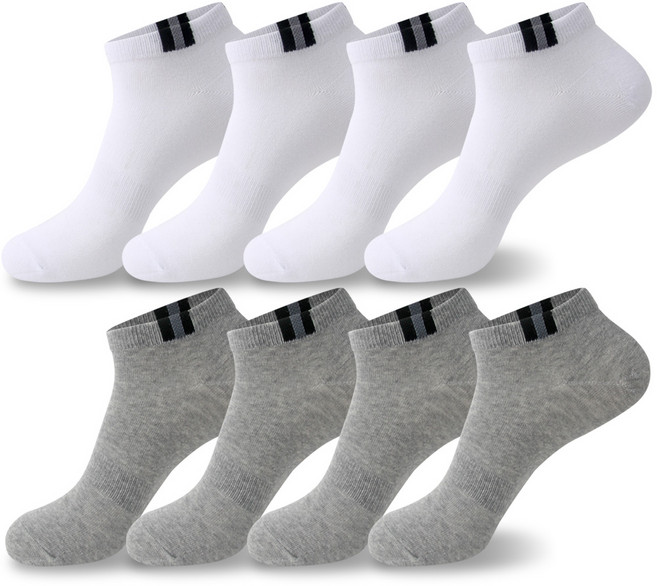 발렌티노크리스티 면100 + 드라이텍스 기능성 세로라인 스니커즈 발목 양말 8켤레